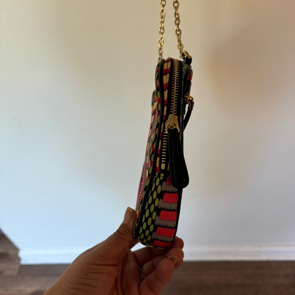 Vera Bradley colorful nylon gold chain strap crossbody bag purse - Picture 3 of 8